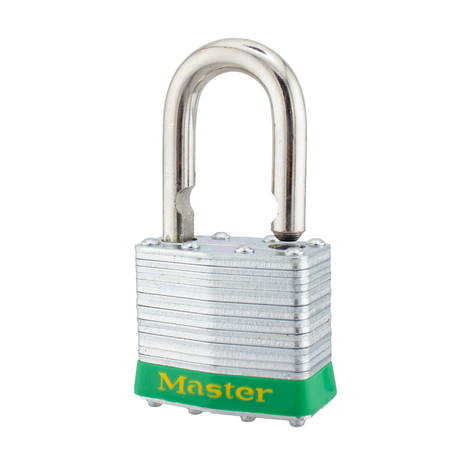 Master Lock 81KAGRN Laminated Steel Padlock 1-3/4" Wide Green Bumper (13R27 Keyway)