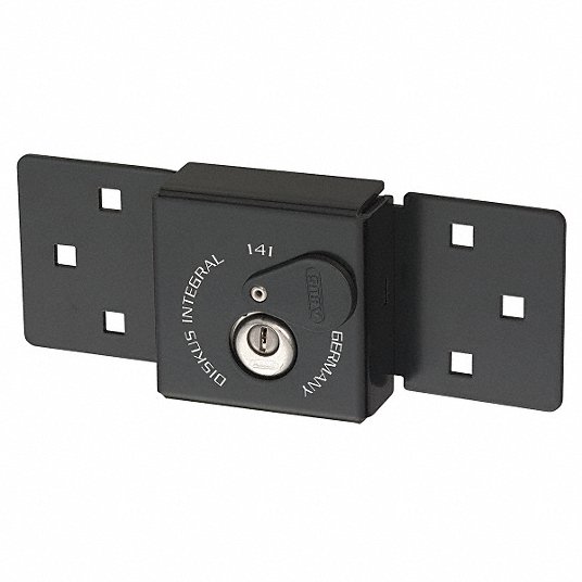 ABUS 141/200 Hasp with Integrated Padlock-ABUS-Black-141/200BBlack