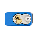 A1105PCBGRP-BLU - Dual Powder Coated Black Grip & Blue Aluminum Safety Padlock