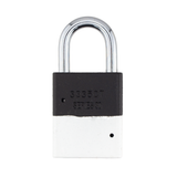 A1105PCBGRP-WHT - Dual Powder Coated Black Grip & White Aluminum Safety Padlock