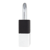A1105PCBGRP-WHT - Dual Powder Coated Black Grip & White Aluminum Safety Padlock