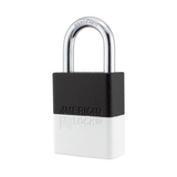 A1105PCBGRP-WHT - Dual Powder Coated Black Grip & White Aluminum Safety Padlock