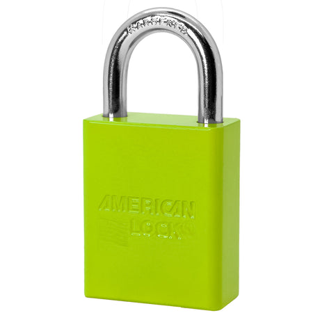 American Lock A1105 Powder Coated Aluminum Safety Padlock, 1-1/2" Wide with 1" Tall Shackle