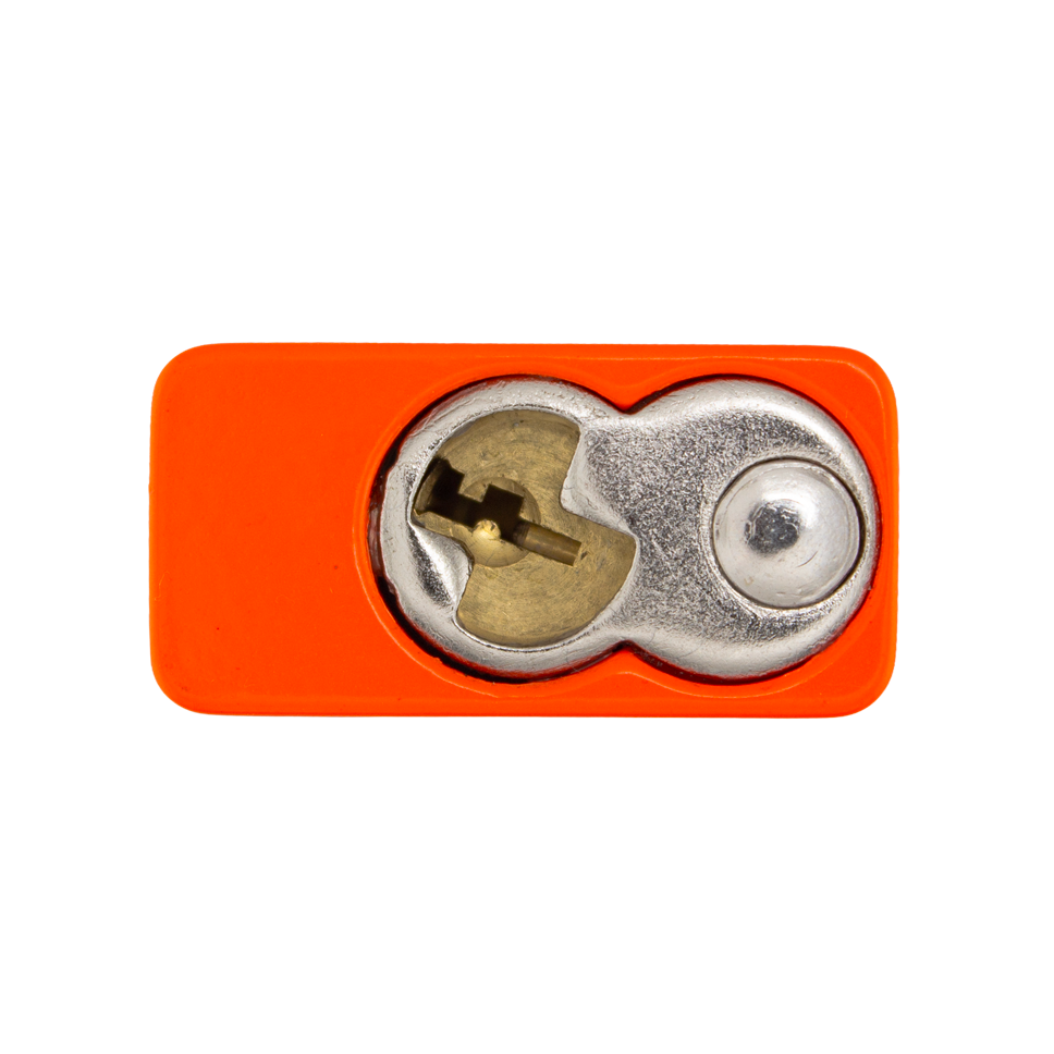 American Lock A1107PCNORJ - Powder Coated Neon Orange Aluminum Safety LOTO Padlock, 1-1/2" Wide with 3" Tall Shackle