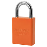 American Lock A1105 Powder Coated Aluminum Safety Padlock, 1-1/2" Wide with 1" Tall Shackle