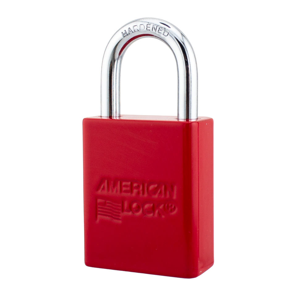 American Lock A1105 Powder Coated Aluminum Safety Padlock, 1-1/2" Wide with 1" Tall Shackle