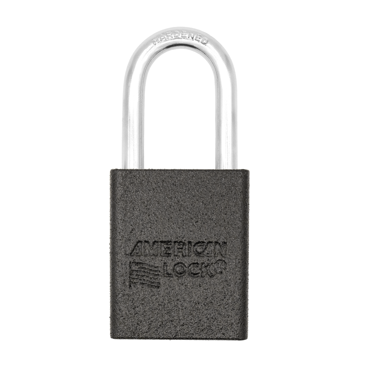 American Lock A1106PCBGRP - Powder Coated Black Grip Aluminum Safety LOTO Padlock, 1-1/2" Wide with 1-1/2" Tall Shackle