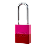 A1106PCPNK-RED - Dual Powder Coated Pink & Red Aluminum Safety Padlock