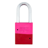 A1106PCPNK-RED - Dual Powder Coated Pink & Red Aluminum Safety Padlock