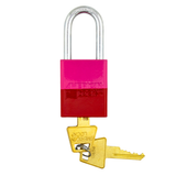 A1106PCPNK-RED - Dual Powder Coated Pink & Red Aluminum Safety Padlock