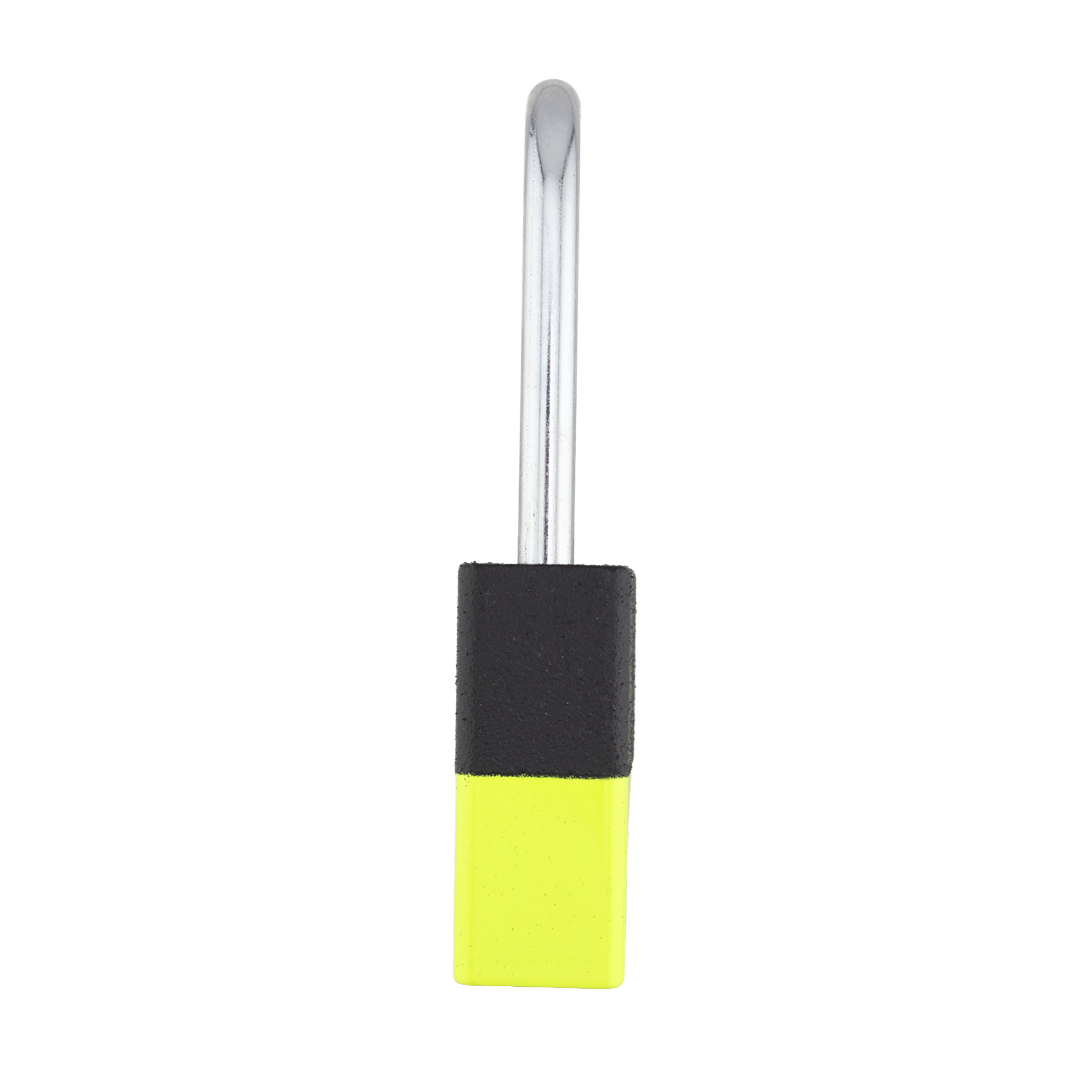 A1106PCBGRP-KLM - Dual Powder Coated Black Grip & Keylime Aluminum Safety Padlock