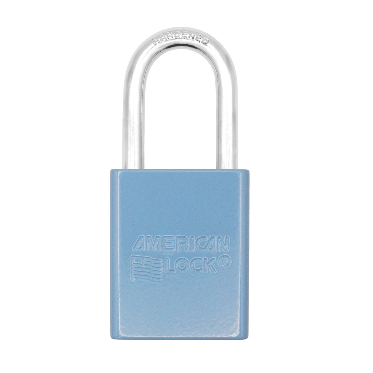 American Lock A1106PCSKY - Powder Coated White Aluminum Safety LOTO Padlock, 1-1/2" Wide with 1-1/2" Tall Shackle