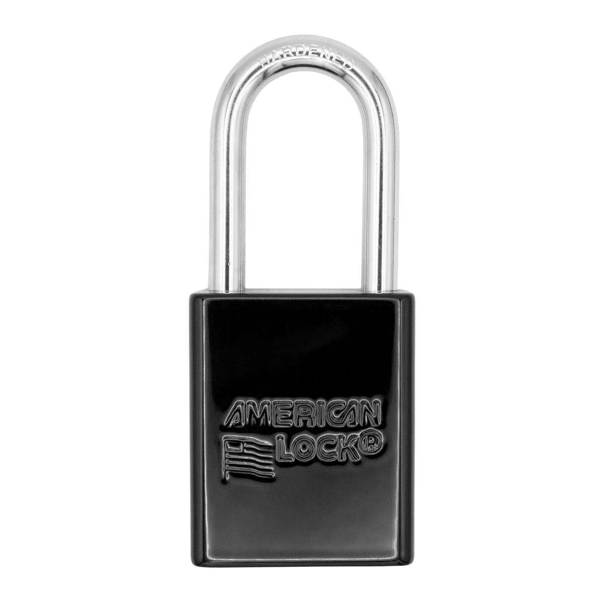 American Lock A1106PCBLK - Powder Coated Black Aluminum Safety LOTO Padlock, 1-1/2" Wide with 1-1/2" Tall Shackle