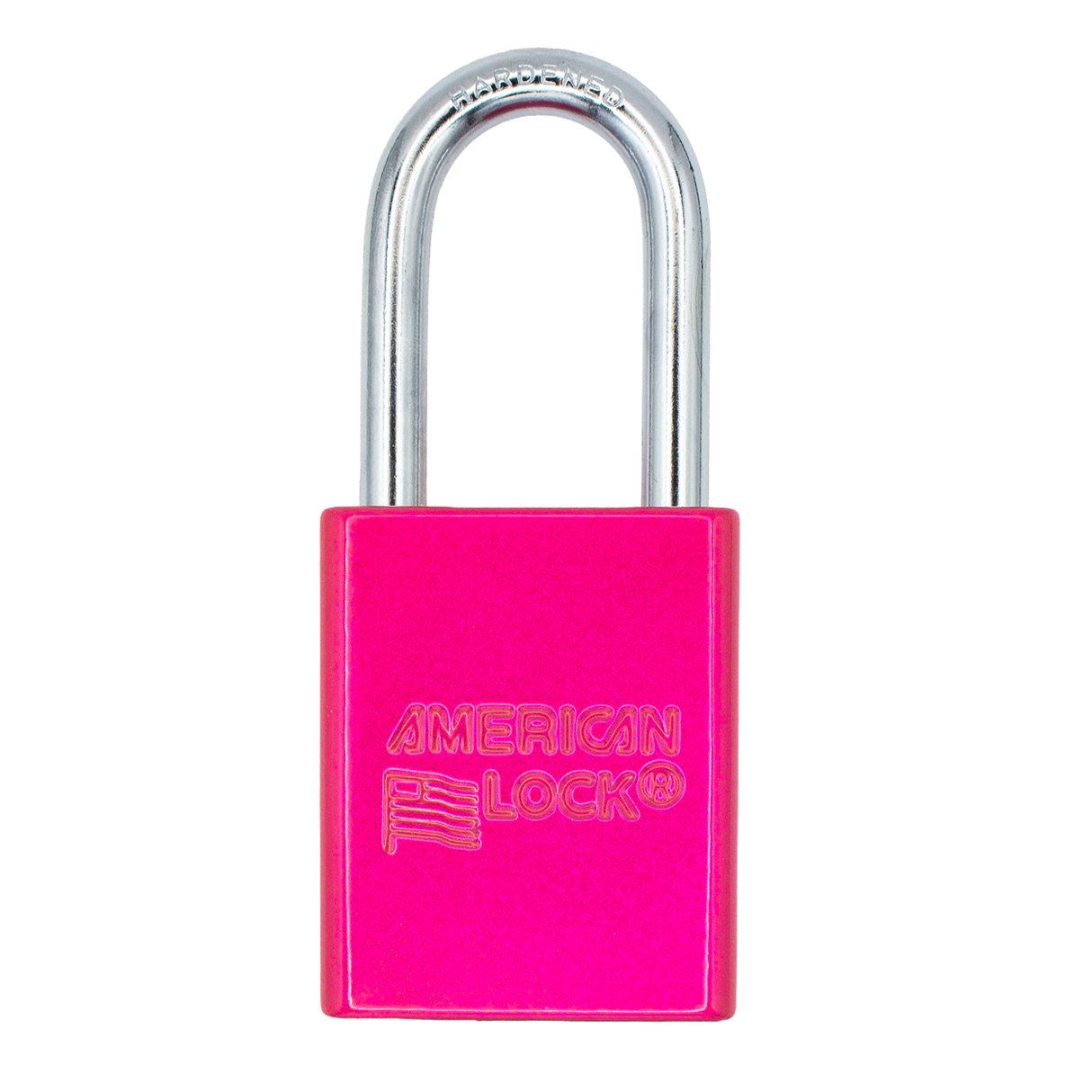 American Lock A1106PCNPNK - Powder Coated Neon Pink Aluminum Safety LOTO Padlock, 1-1/2" Wide with 1-1/2" Tall Shackle