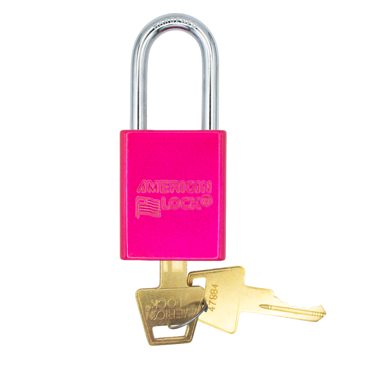 American Lock A1106PCNPNK - Powder Coated Neon Pink Aluminum Safety LOTO Padlock, 1-1/2" Wide with 1-1/2" Tall Shackle