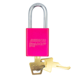 American Lock A1106PCNPNK - Powder Coated Neon Pink Aluminum Safety LOTO Padlock, 1-1/2" Wide with 1-1/2" Tall Shackle