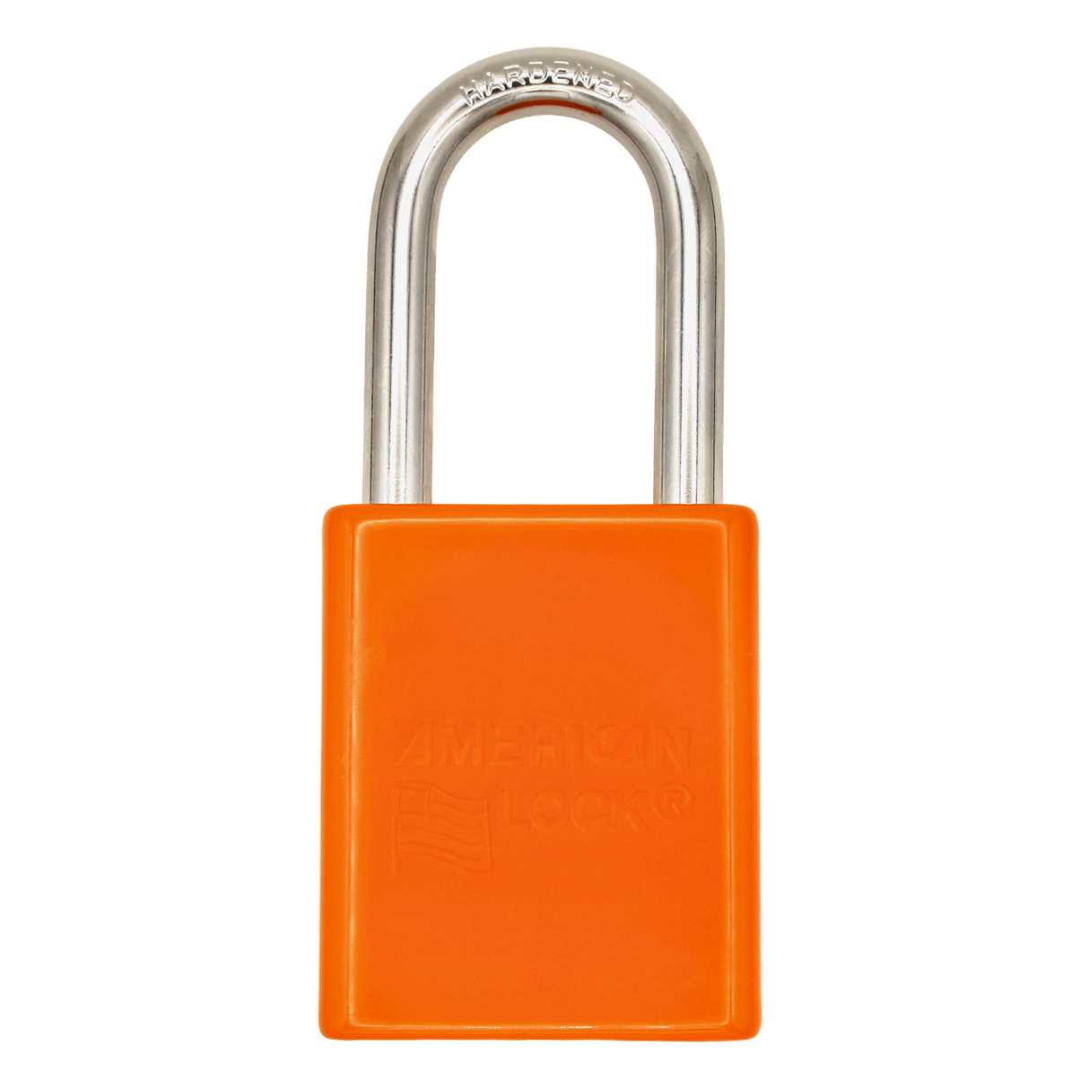 American Lock A1106PCORJ - Powder Coated Orange Aluminum Safety LOTO Padlock, 1-1/2" Wide with 1-1/2" Tall Shackle