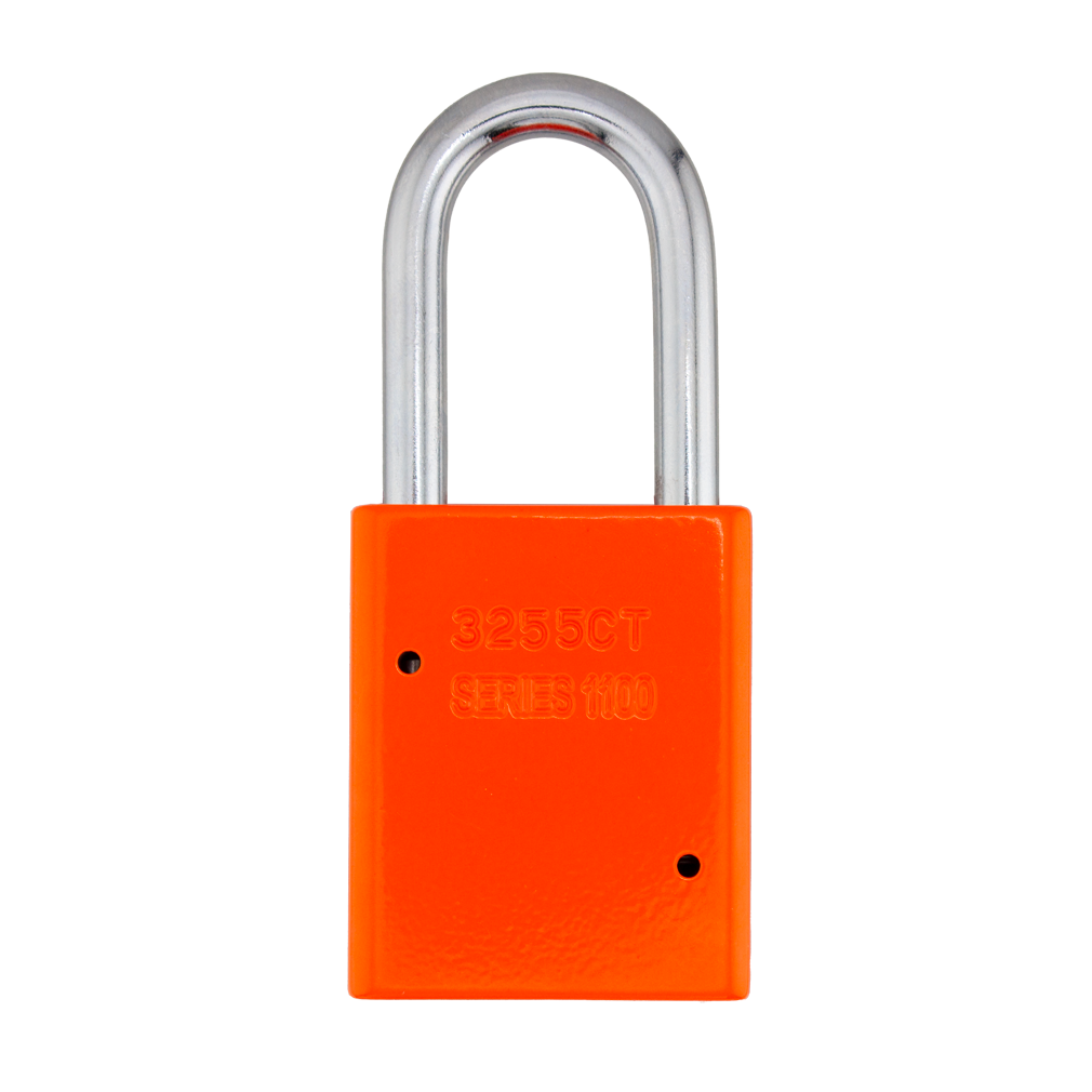 American Lock A1106PCNORJ - Powder Coated Neon Orange Aluminum Safety Padlock
