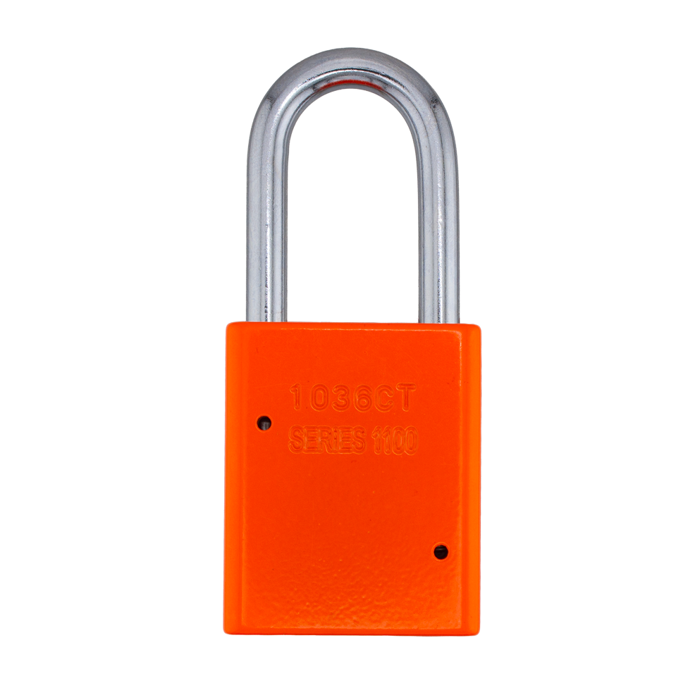 American Lock A1106PCNORJ - Powder Coated Neon Orange Aluminum Safety Padlock