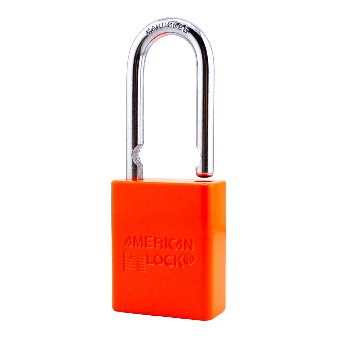 American Lock A1106PCNORJ - Powder Coated Neon Orange Aluminum Safety Padlock