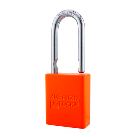 American Lock A1106PCNORJ - Powder Coated Neon Orange Aluminum Safety Padlock