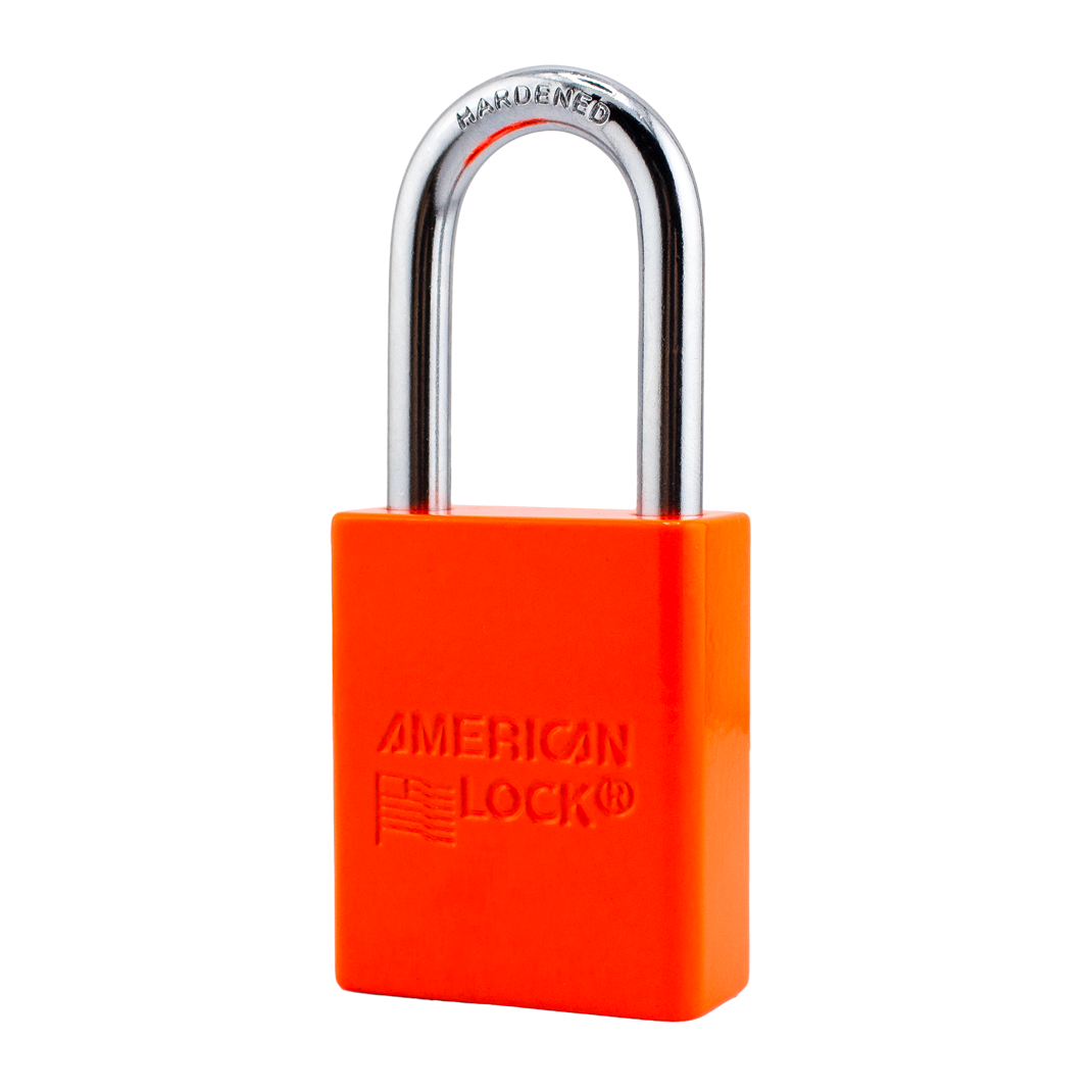 American Lock A1106PCNORJ - Powder Coated Neon Orange Aluminum Safety Padlock