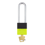 A1107PCBGRP-KLM - Dual Powder Coated Black Grip & Keylime Aluminum Safety Padlock
