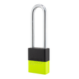 A1107PCBGRP-KLM - Dual Powder Coated Black Grip & Keylime Aluminum Safety Padlock