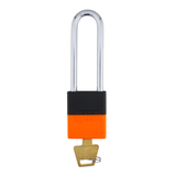 A1107PCBGRP-NORJ - Dual Powder Coated Black Grip & Neon Orange Aluminum Safety Padlock