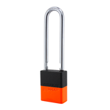 A1107PCBGRP-NORJ - Dual Powder Coated Black Grip & Neon Orange Aluminum Safety Padlock