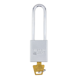American Lock A1107PCSLV - Powder Coated Silver Aluminum Safety LOTO Padlock, 1-1/2" Wide with 3" Tall Shackle