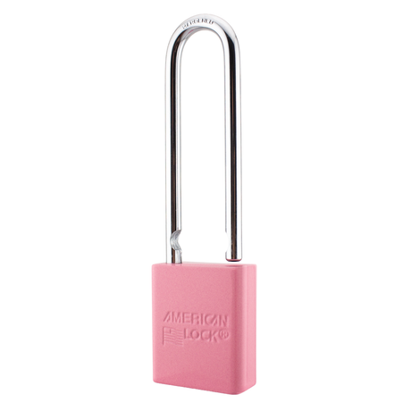 American Lock A1107PCBGM - Powder Coated Bubblegum Aluminum Safety LOTO Padlock, 1-1/2" Wide with 3" Tall Shackle