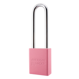 American Lock A1107PCBGM - Powder Coated Bubblegum Aluminum Safety LOTO Padlock, 1-1/2" Wide with 3" Tall Shackle