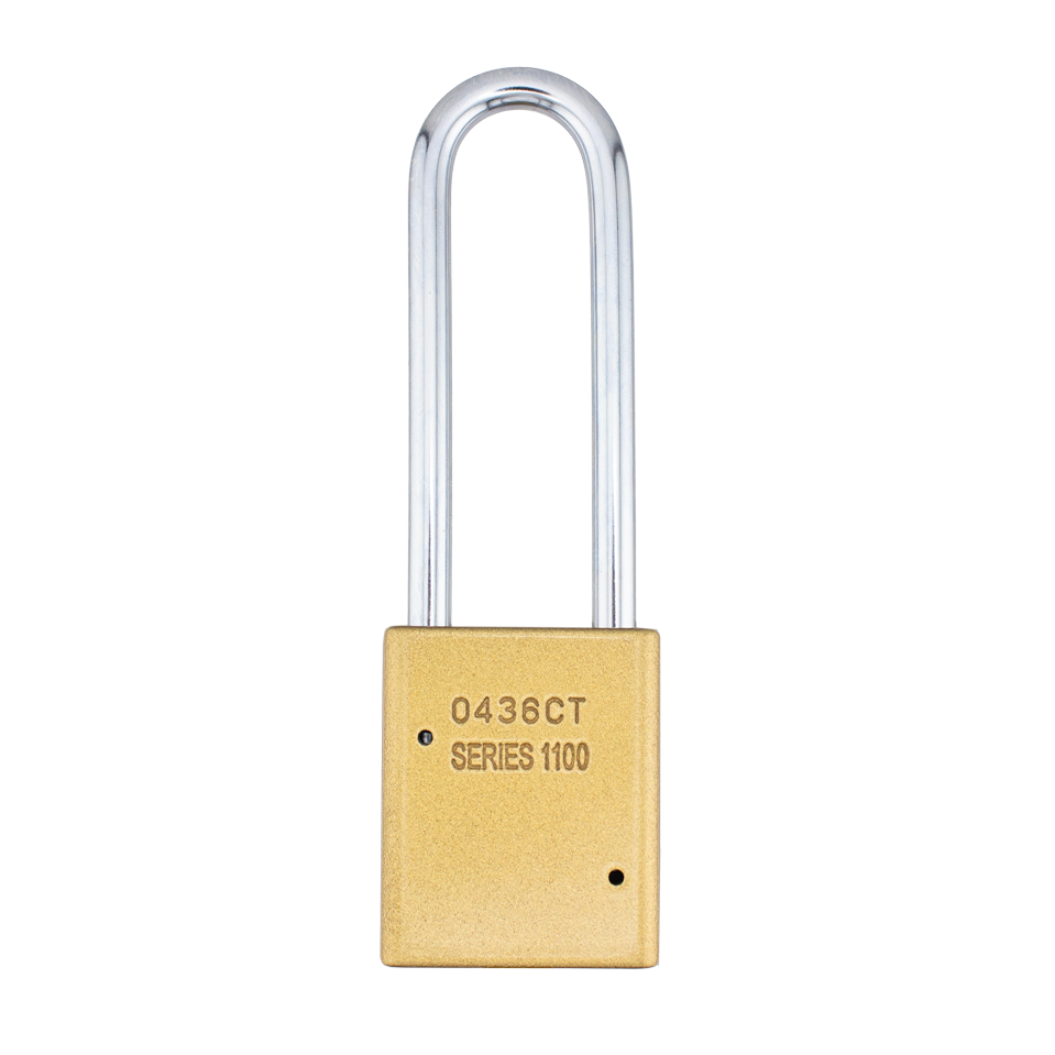 American Lock A1107PCGLD - Powder Coated Gold Aluminum Safety LOTO Padlock, 1-1/2" Wide with 3" Tall Shackle