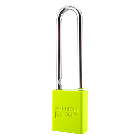 American Lock A1107PCKLM - Powder Coated Keylime Aluminum Safety LOTO Padlock, 1-1/2" Wide with 3" Tall Shackle