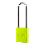 American Lock A1107PCKLM - Powder Coated Keylime Aluminum Safety LOTO Padlock, 1-1/2" Wide with 3" Tall Shackle