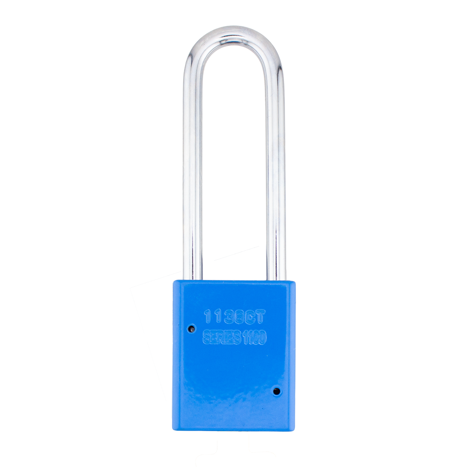 American Lock A1107PCNVY - Powder Coated Navy Aluminum Safety LOTO Padlock, 1-1/2" Wide with 3" Tall Shackle