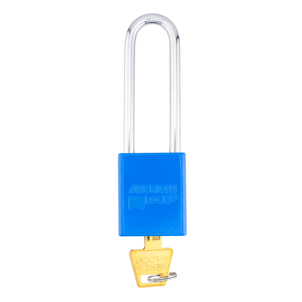 American Lock A1107PCNVY - Powder Coated Navy Aluminum Safety LOTO Padlock, 1-1/2" Wide with 3" Tall Shackle