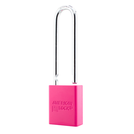 American Lock A1107PCPNK - Powder Coated Pink Aluminum Safety LOTO Padlock, 1-1/2" Wide with 3" Tall Shackle