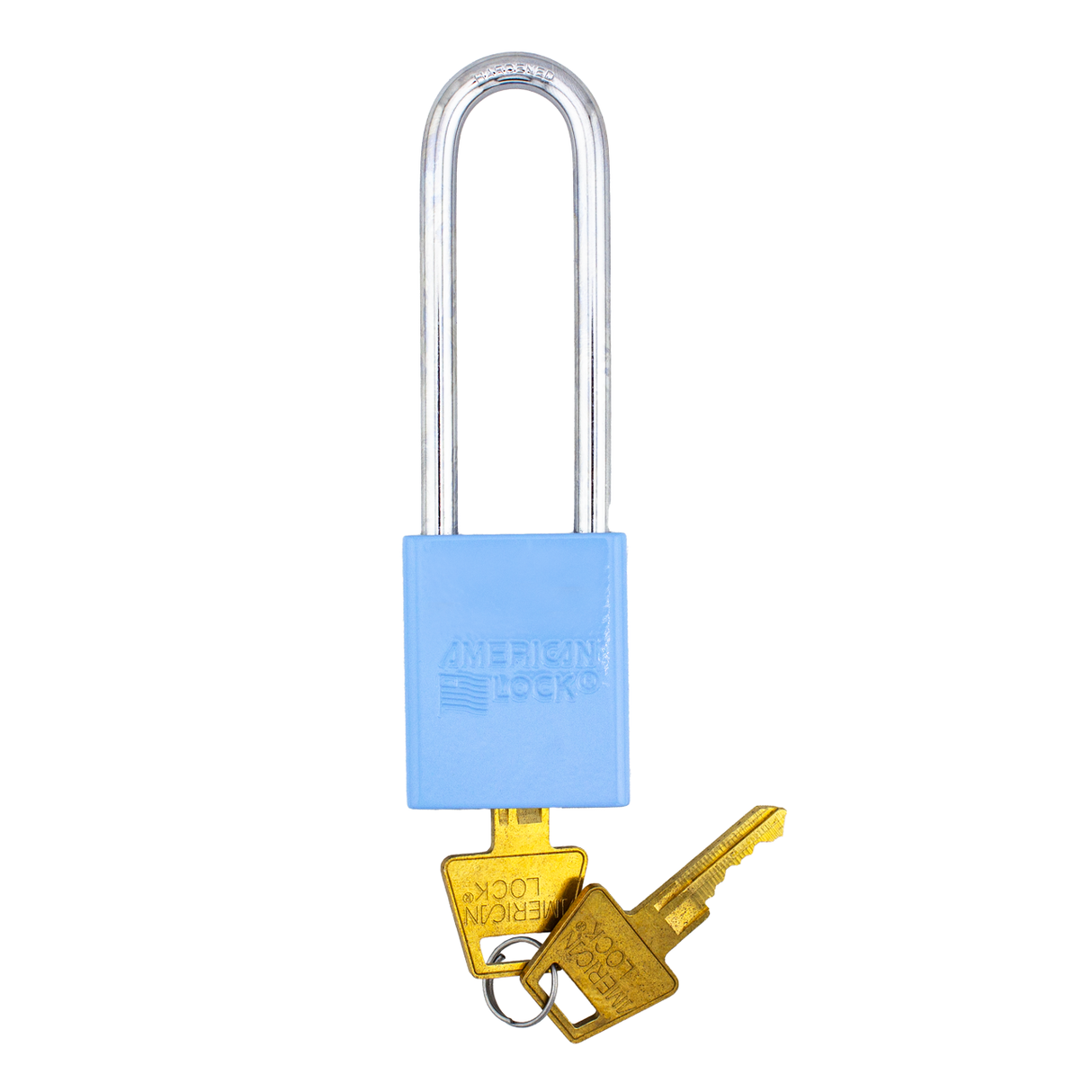American Lock A1107PCSKY - Powder Coated Sky Aluminum Safety LOTO Padlock, 1-1/2" Wide with 3" Tall Shackle