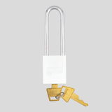 American Lock A1107PCWHT - Powder Coated White Aluminum Safety LOTO Padlock, 1-1/2" Wide with 3" Tall Shackle