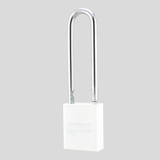 American Lock A1107PCWHT - Powder Coated White Aluminum Safety LOTO Padlock, 1-1/2" Wide with 3" Tall Shackle