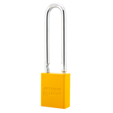 American Lock A1107PCYLW - Powder Coated Yellow Aluminum Safety LOTO Padlock, 1-1/2" Wide with 3" Tall Shackle