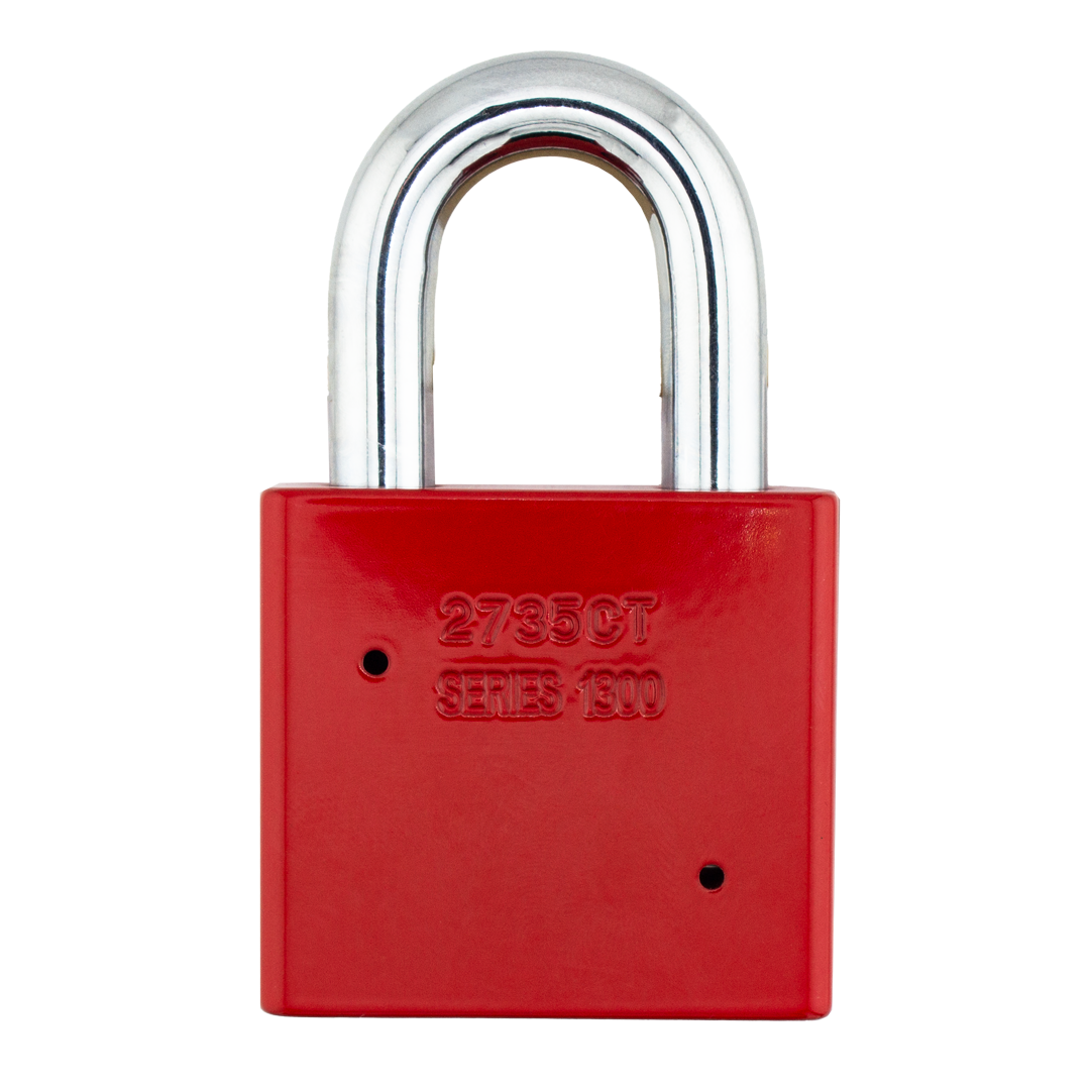 American Lock A1305PCRED Solid Aluminum Rekeyable Padlock 2" Wide Powder Coated Red
