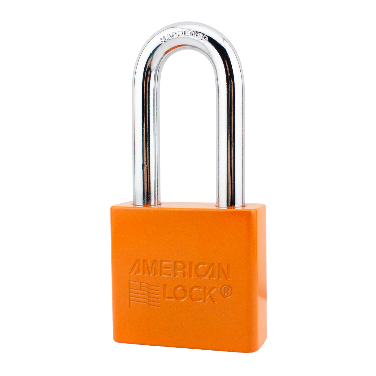 American Lock A1306PCORJ 2" Powder Coated Orange Solid Aluminum Rekeyable Padlock with 2" Shackle