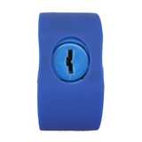 American Lock A700 Powder Coated Blue Solid Steel Rekeyable Padlock, Chrome Plated 2-1/2" Wide