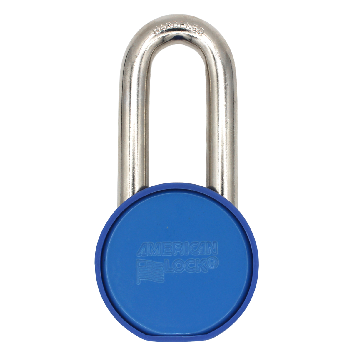 American Lock A700 Powder Coated Blue Solid Steel Rekeyable Padlock, Chrome Plated 2-1/2" Wide
