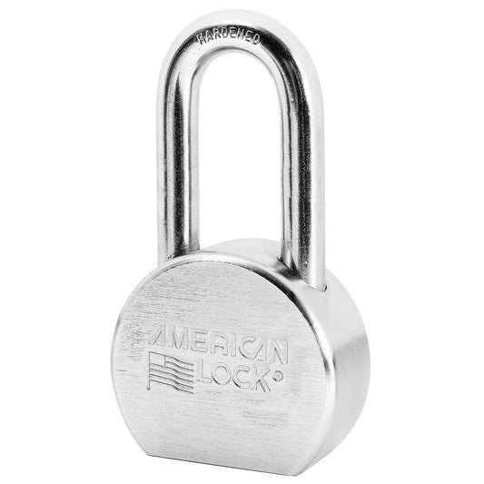 American Lock A701 2-1/2in (64mm) Solid Steel Rekeyable Padlock, Chrome Plated, with 2in (51mm) Shackle-Keyed-American Lock