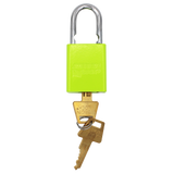 American Lock A1105PCKLM - Powder Coated Keylime Aluminum Safety LOTO Padlock, 1-1/2" Wide with 1" Tall Shackle