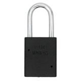 American Lock A1106PCBGRP - Powder Coated Black Grip Aluminum Safety LOTO Padlock, 1-1/2" Wide with 1-1/2" Tall Shackle